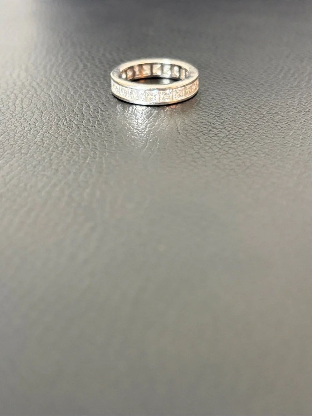 White Gold Diamond Eternity Band - Women's Clear Stone Ring